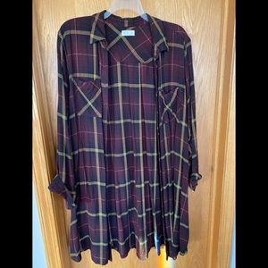 Maurices plus size flannel button duster